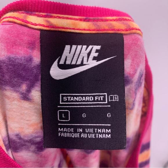 Nike Tye Die Pink and Orange T-Shirt Dress W/ Pockets Girls Size L - Picture 8 of 9